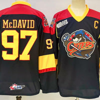 Men's Erie Otters Connor McDavid #97 Black Player Game Jersey