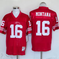 Men's San Francisco 49ers Joe Montana Mitchell & Ness Scarlet Legacy Replica Player Jersey1