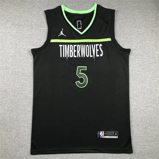 Men's Minnesota Timberwolves Anthony Edwards #5 Black 2022/23 Swingman Jersey1 - Statement Edition