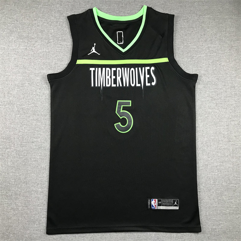 Men's Minnesota Timberwolves Anthony Edwards #5 Black 2022/23 Swingman Jersey1 - Statement Edition