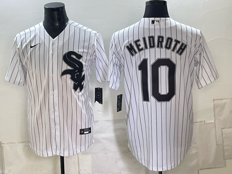 Men's Chicago White Sox Chase Meidroth #10 White Home Replica Jersey