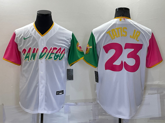 Men's San Diego Padres Fernando Tatis Jr. #23 White Player Stitched Jersey1