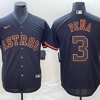 Men's Houston Astros Jeremy Pena #3 Black Authentic Game Jersey1