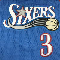 Men's Philadelphia 76ers Allen Iverson #3 Blue Swingman Jersey1