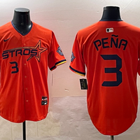 Men's Houston Astros Jeremy Pena #3 Orange 2025 City Connect Limited Player Jersey1