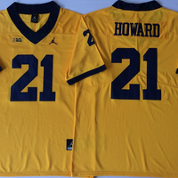 Men's Michigan Wolverines Desmond Howard #21 Yellow Alumni Player Game Jersey