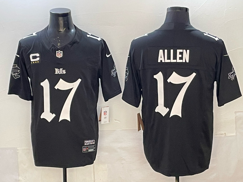 Men's Buffalo Bills Josh Allen #17 Black Retired Player Jersey