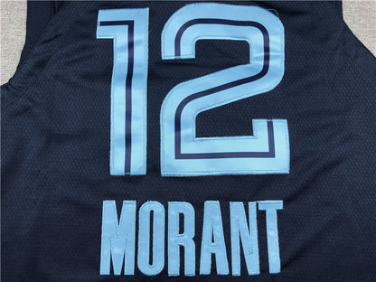 Men's Memphis Grizzlies Ja Morant #12 Navy Replica Fast Break Jersey1