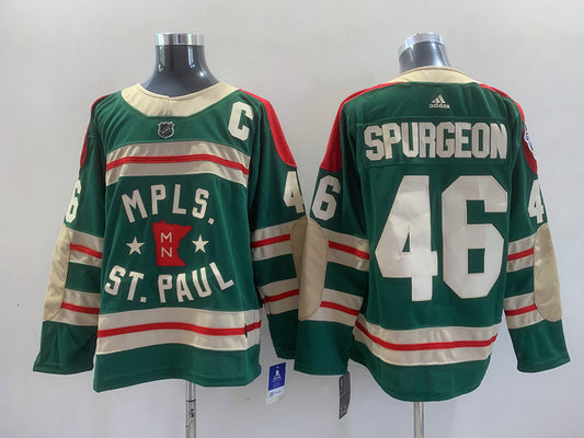 Men's Minnesota Wild Jared Spurgeon #46 Green Breakaway Player Jersey1