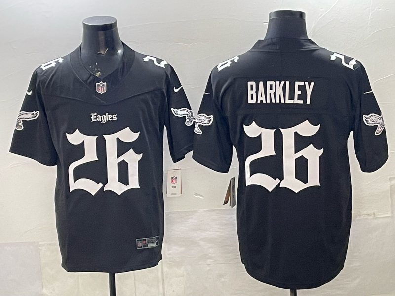Men's Philadelphia Eagles Saquon Barkley #26 Black Player Game Jersey