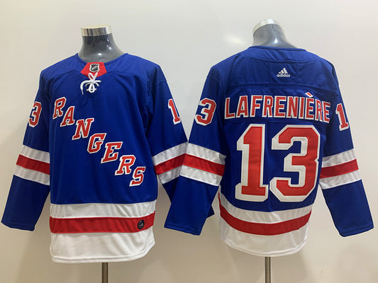 Men's New York Rangers Alexis Lafreniere #13 Blue Player Game Jersey1