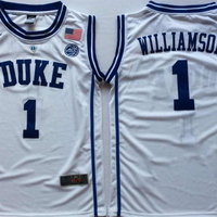 Men's Duke Blue Devils Zion Williamson #1 White Player Game Jersey