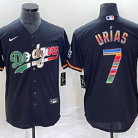 Men's Los Angeles Dodgers Julio Urias #7 Black Alternate Replica Player Jersey1