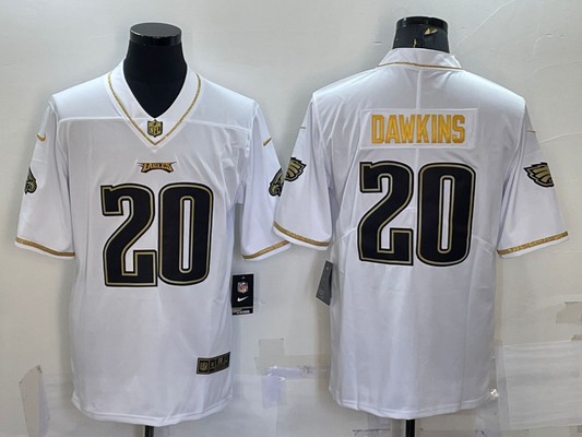 Men's Philadelphia Eagles Brian Dawkins #20 White Player Game Jersey1