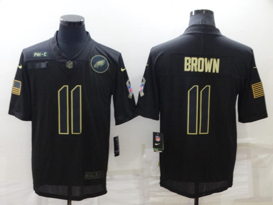 Men's Philadelphia Eagles A.J. Brown #11 Black Player Game Jersey1