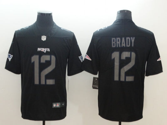 Men's New England Patriots #12 Tom Brady Black Game Jersey1