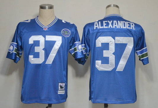 Men's Seattle Seahawks Shaun Alexander Mitchell & Ness Royal Legacy Replica Jersey1
