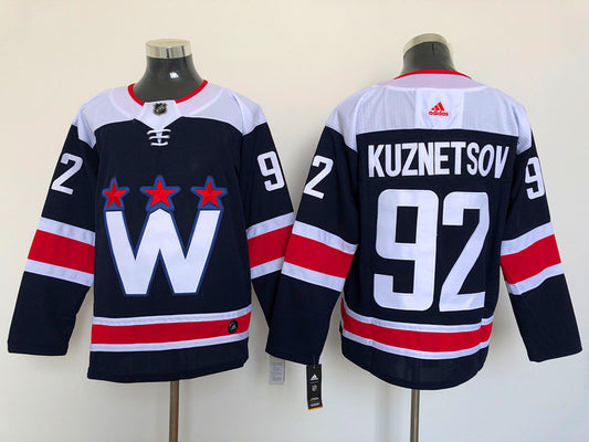 Men's Washington Capitals Evgeny Kuznetsov #92 Navy Home Breakaway Player Jersey1