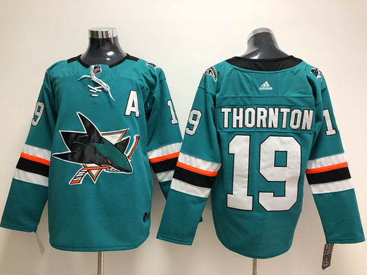 Men's San Jose Sharks Joe Thornton #19 Teal Home Breakaway Player Jersey1