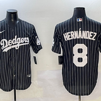 Men's Los Angeles Dodgers Enrique Hernandez #8 Black Alternate Limited Player Jersey1