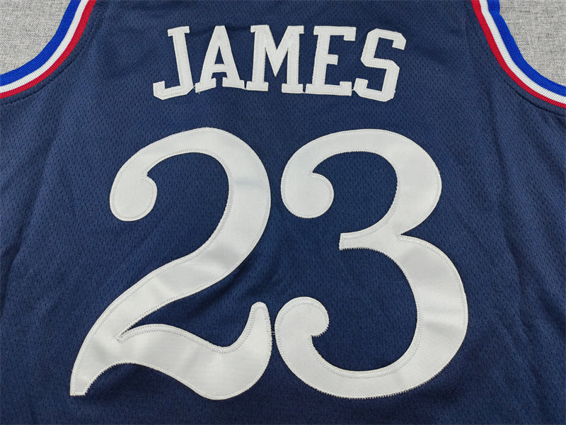 Men's Philadelphia 76ers LeBron James #23 Navy 2025/26 Swingman Jersey - City Edition