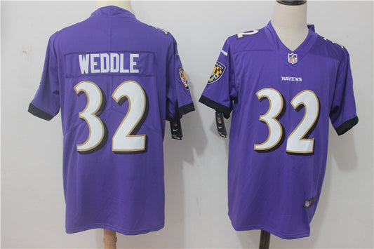 Men's Baltimore Ravens Eric Weddle #32 Purple Game Jersey1