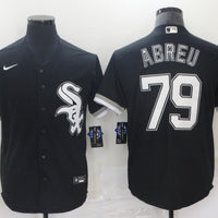 Men's Chicago White Sox Jose Abreu #79 Black Replica Baseball Jersey1