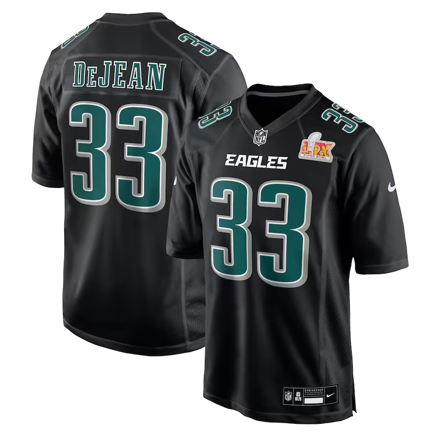 Cooper DeJean #33 Philadelphia Eagles Carbon Black Super Bowl LIX Fashion Game Jersey - JerseysFreak