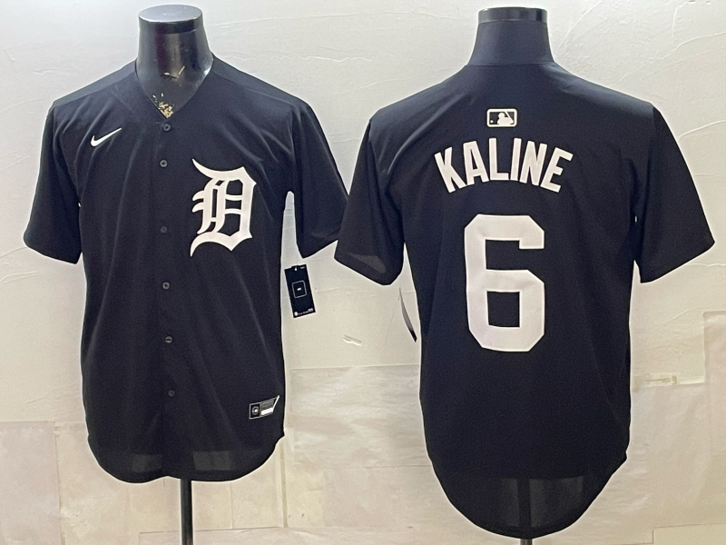Men's Detroit Tigers Al Kaline #6 Black Replica Player Jersey