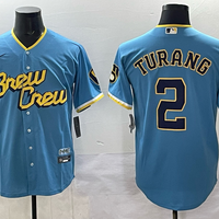 Men's Milwaukee Brewers Brice Turang #2 Powder Blue City Connect Replica Player Jersey
