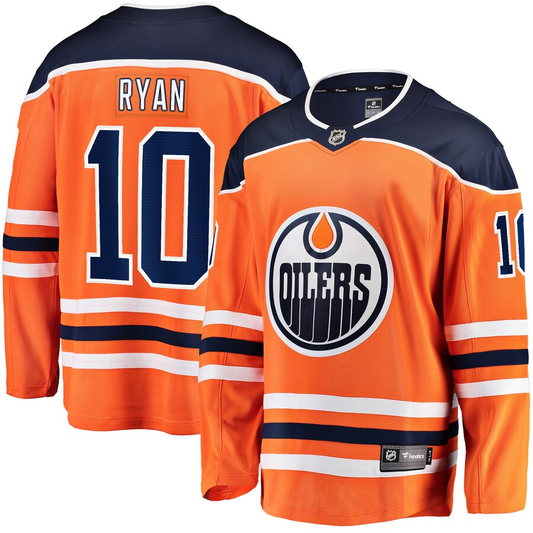 Men's Edmonton Oilers Derek Ryan #10 Orange Home Breakaway Jersey1