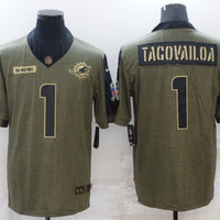 Men's Miami Dolphins Tua Tagovailoa #1 Brown Game Jersey1