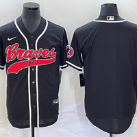 Men's Atlanta Braves Black Replica Blank Jersey1 Joint Edition