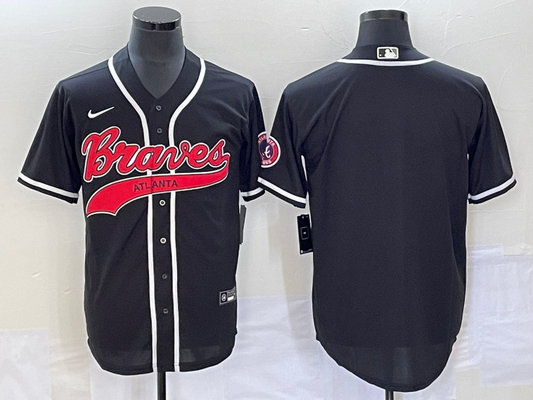 Men's Atlanta Braves Black Replica Blank Jersey1 Joint Edition