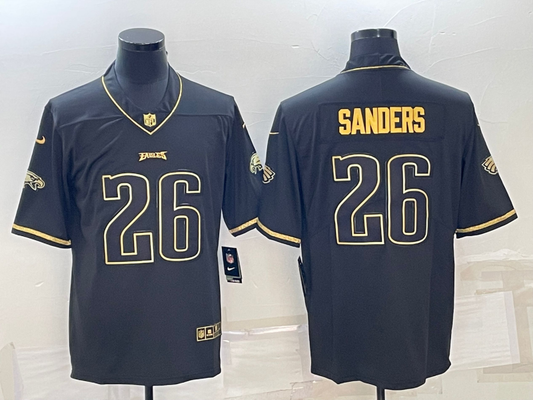 Men's Philadelphia Eagles Miles Sanders #26 Black Game Player Jersey1