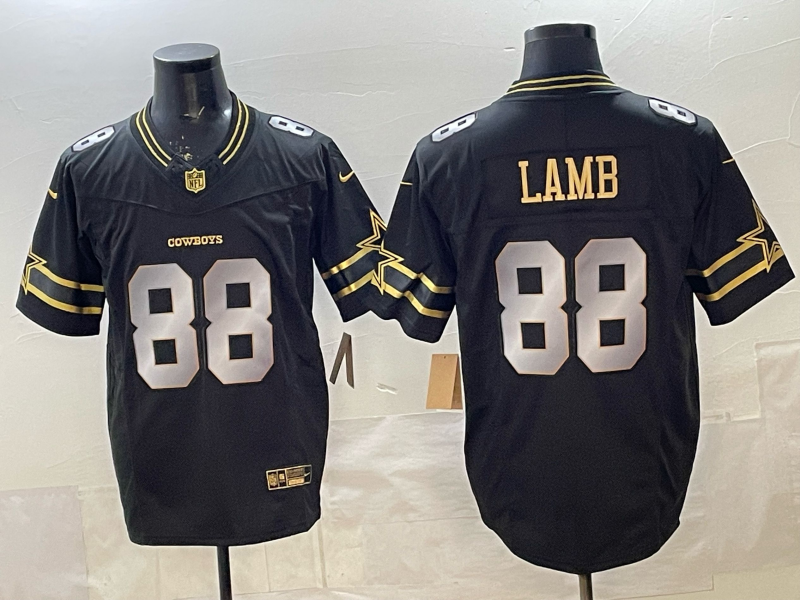 CeeDee Lamb #88 Dallas Cowboys Black Player Team Jersey - JerseysFreak