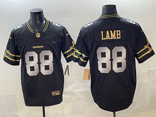 CeeDee Lamb #88 Dallas Cowboys Black Player Team Jersey - JerseysFreak