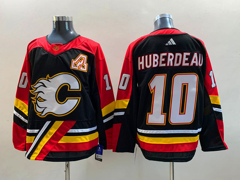 Men's Calgary Flames Jonathan Huberdeau #10 Black Breakaway Player Jersey1