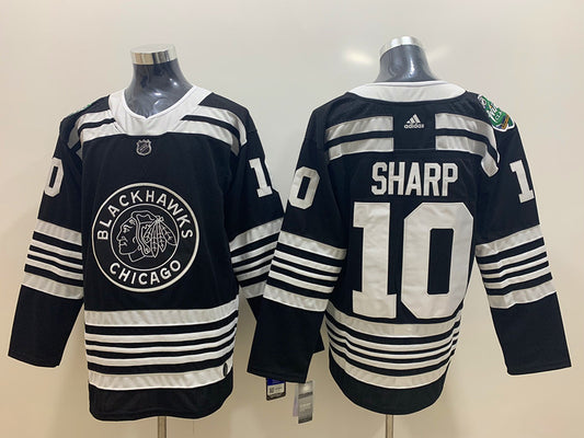 Men's Chicago Blackhawks Patrick Sharp #10 Black Breakaway Player Jersey1