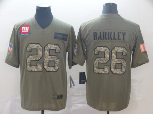 Men's New York Giants Saquon Barkley #26 Brown Game Player Jersey1
