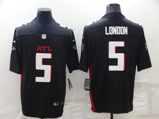 Men's Atlanta Falcons Drake London #5 Black Game Jersey1