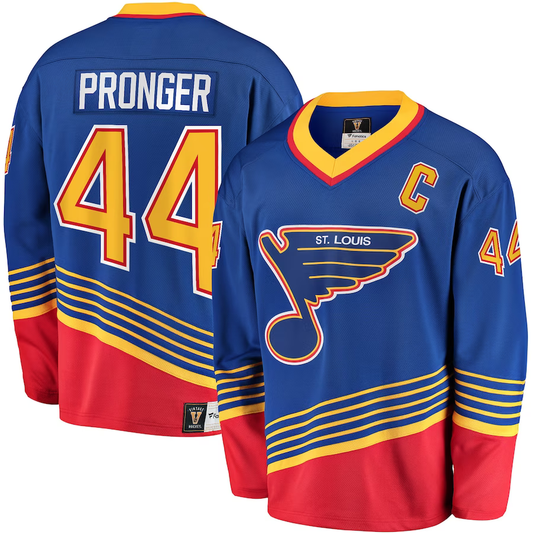 Men's St. Louis Blues Chris Pronger #44 Blue Breakaway Retired Player Jersey1