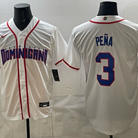 Men's Dominican Republic Baseball Jeremy Pena #3 White 2026 World Baseball Classic Stadium Jersey