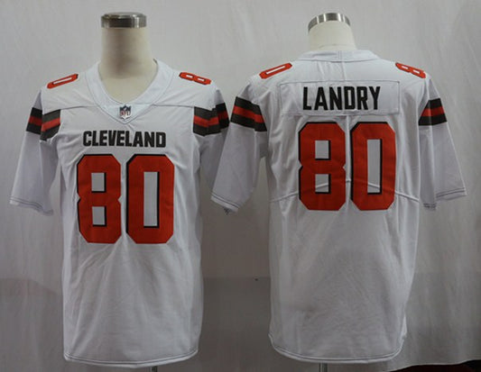 Men's Cleveland Browns Jarvis Landry #80 White Game Player Jersey1