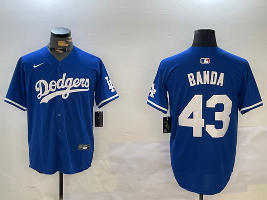 Men's Los Angeles Dodgers Anthony Banda #43 Royal Replica Player Jersey1