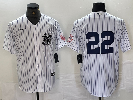 Men's New York Yankees Juan Soto #22 White Limited Name Jersey1