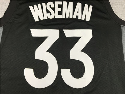 Men's Golden State Warriors James Wiseman #33 Black Swingman Jersey1