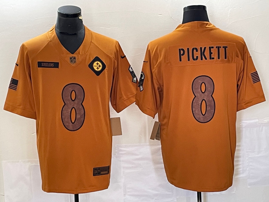 Men's Pittsburgh Steelers Kenny Pickett #8 Brown 2023 Salute To Service Limited Jersey1