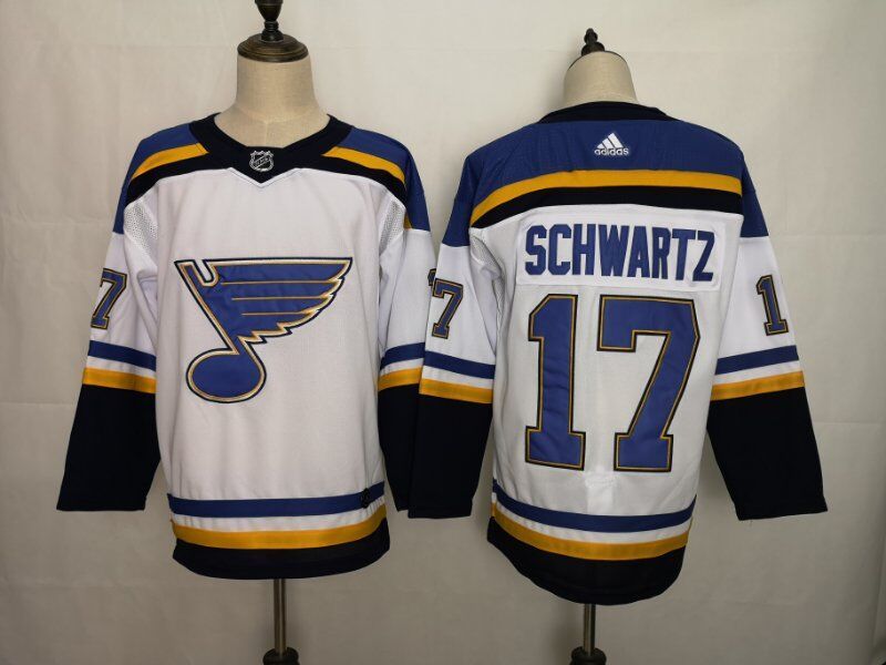 Men's St. Louis Blues Jaden Schwartz #17 White Breakaway Player Jersey1
