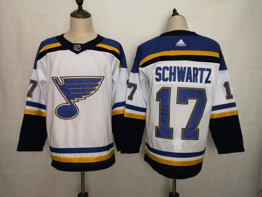 Men's St. Louis Blues Jaden Schwartz #17 White Breakaway Player Jersey1